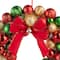 24" Red, Green & Gold Ornament Wreath with Bow by Ashland®